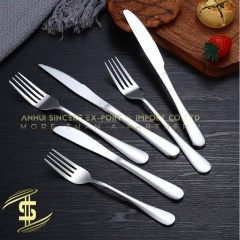 بيع ساخن 304 الفولاذ المقاوم للصدأ أدوات المائدة الغربية سكين وشوكة مجموعة سكاكين ستيك الذهب والفضة - CH-Lotus Fishing